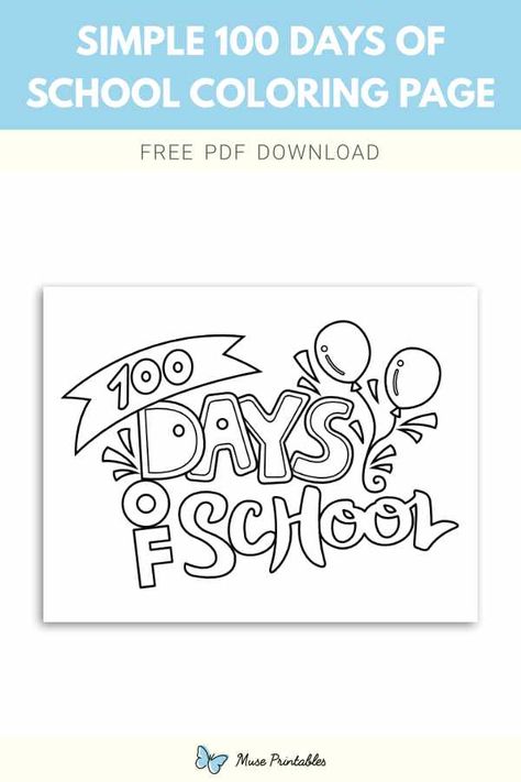 100 days coloring sheet