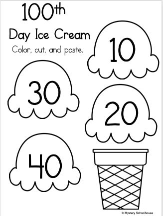 100th day coloring page