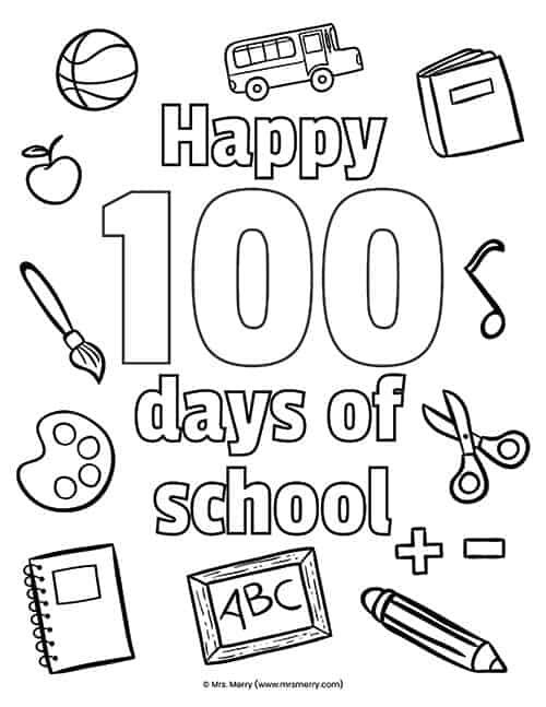 100th day coloring pages