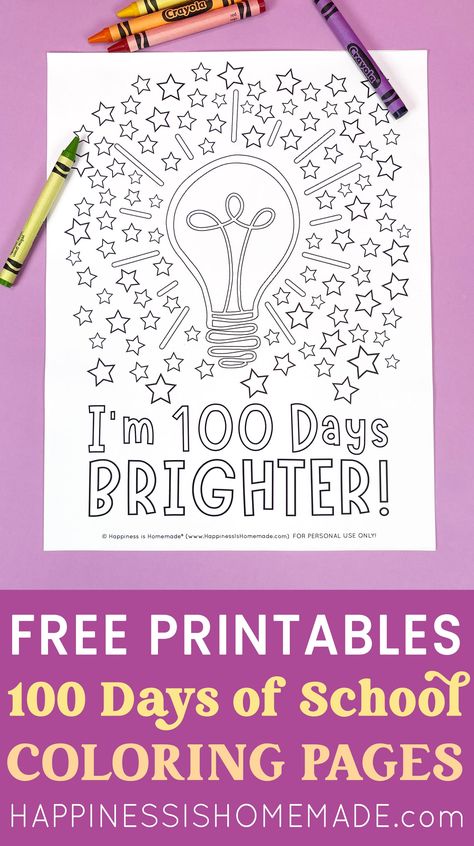 100th day free printables