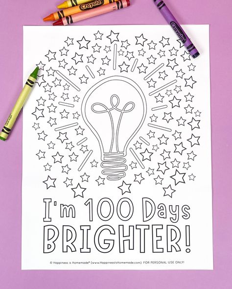 100th day of school color by code