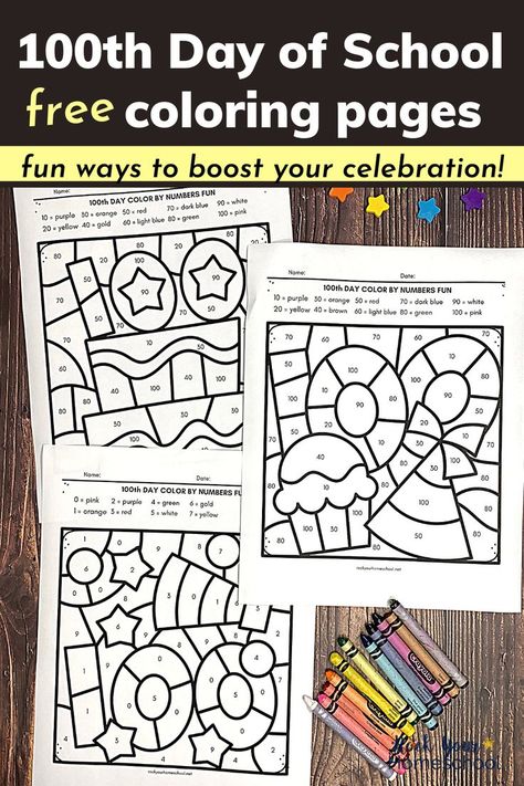 100th day of school coloring page preschool