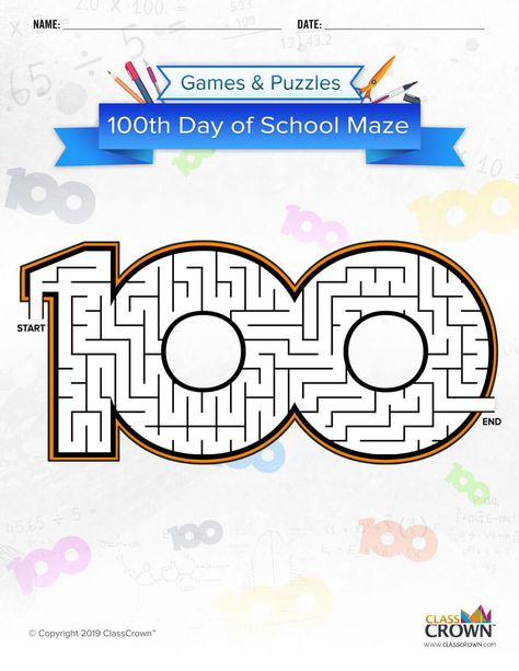 100th day of school coloring page printable