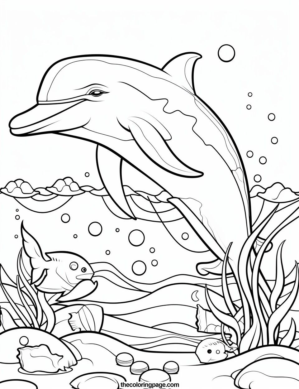 33 Cute Dolphin Coloring Pages