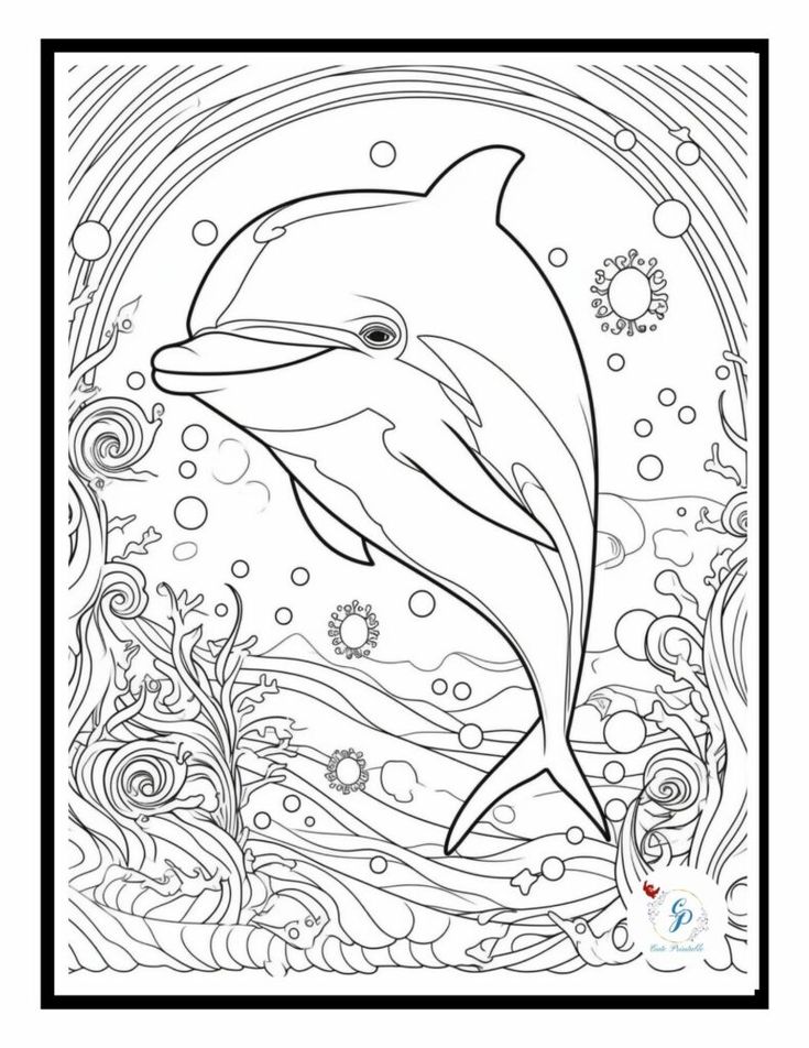 33 Dolphin Coloring Sheets