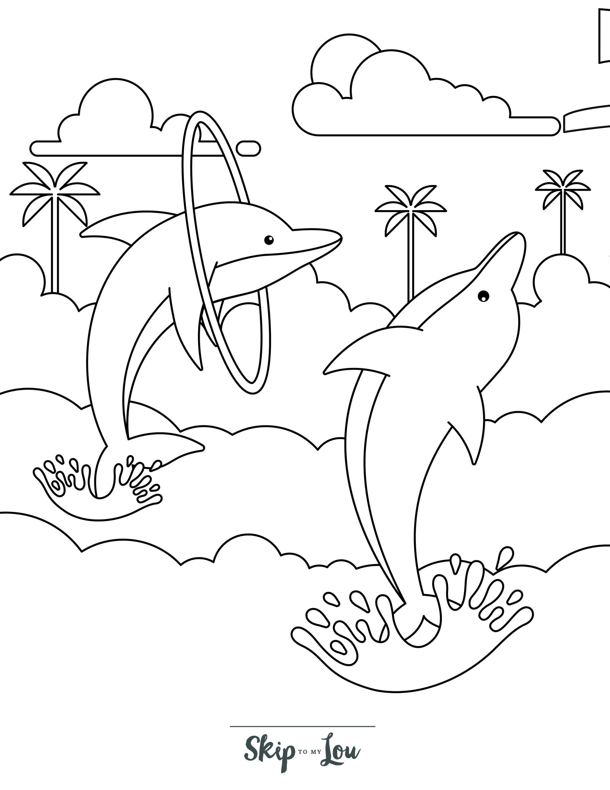 33 Dolphin Colouring In Pages