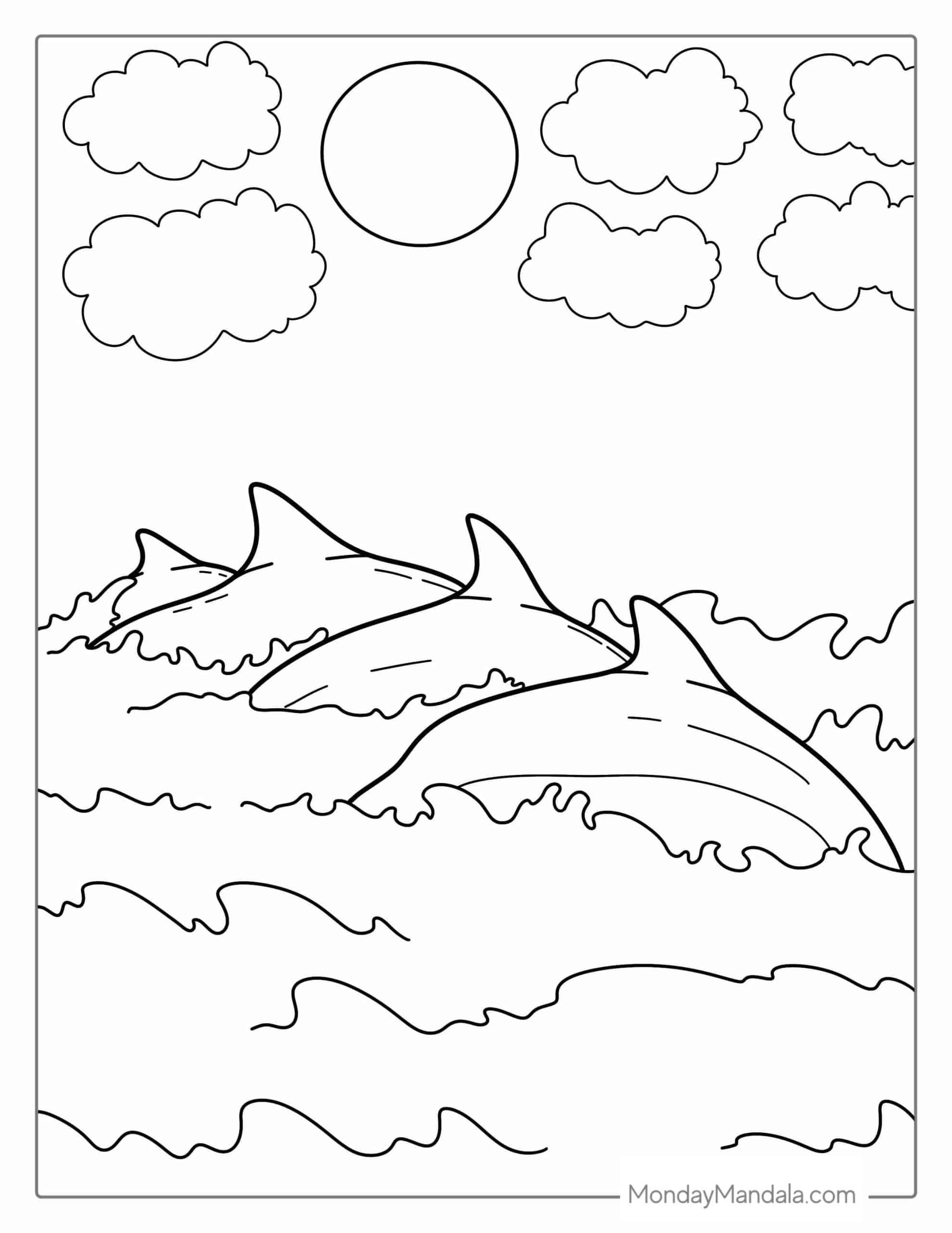 33 Dolphin Colouring Sheets