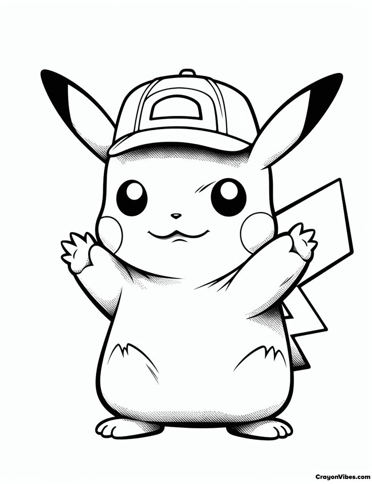 a pikachu coloring page