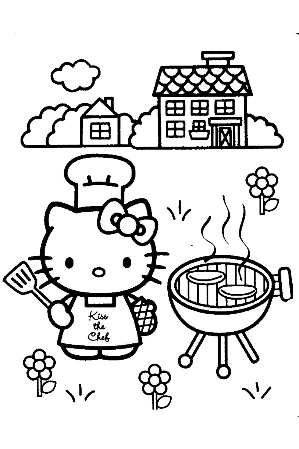 aesthetic hello kitty coloring pages