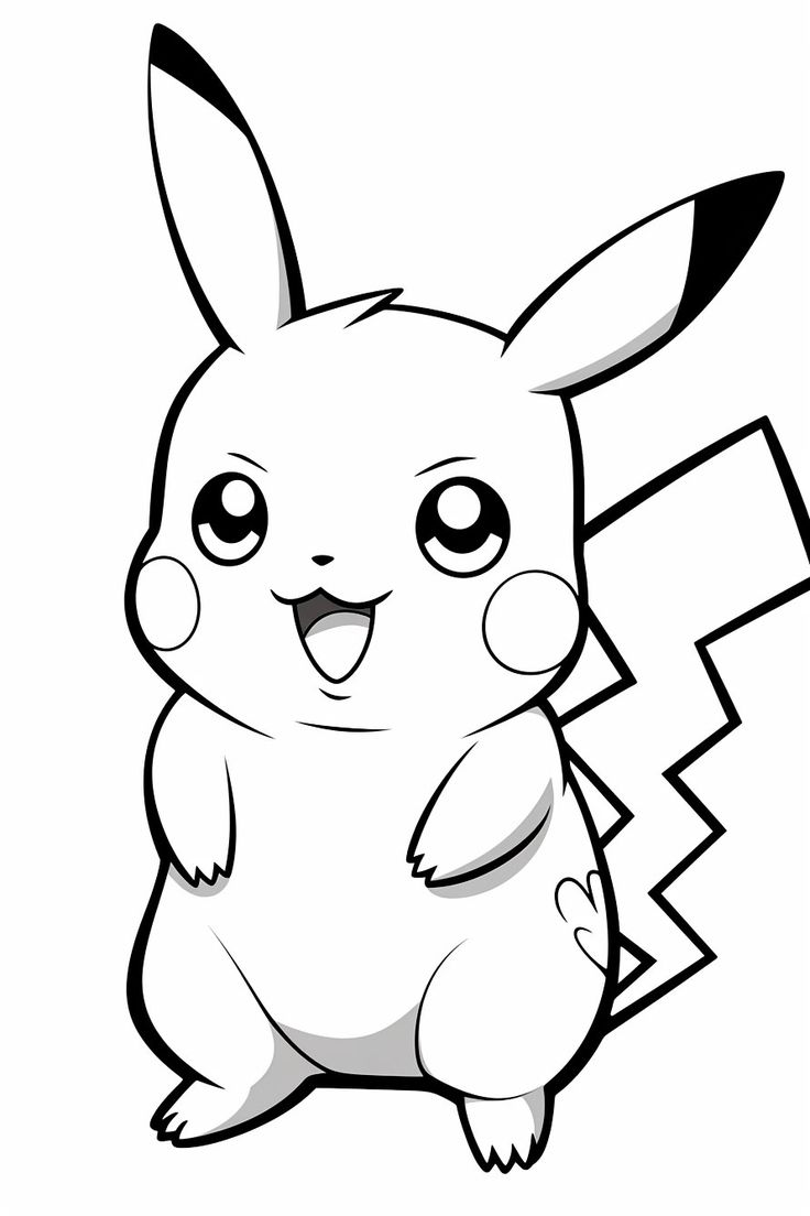 among us pikachu coloring page