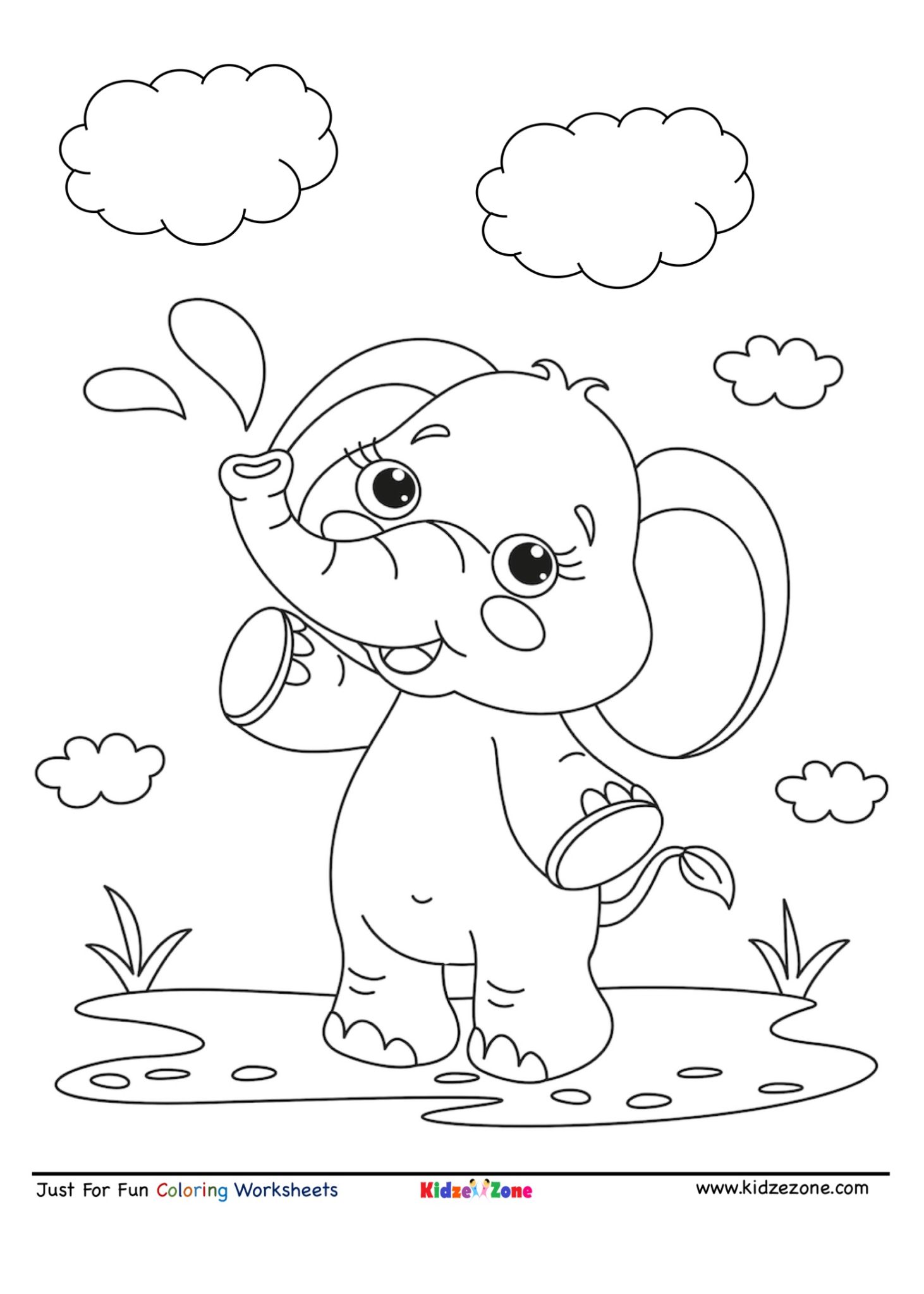 Baby Elephant Coloring Pages Free Printable 106