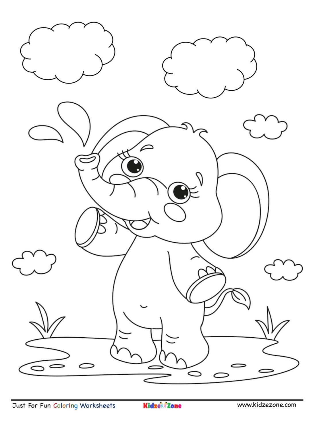 Baby Elephant Coloring Pages Free Printable 108