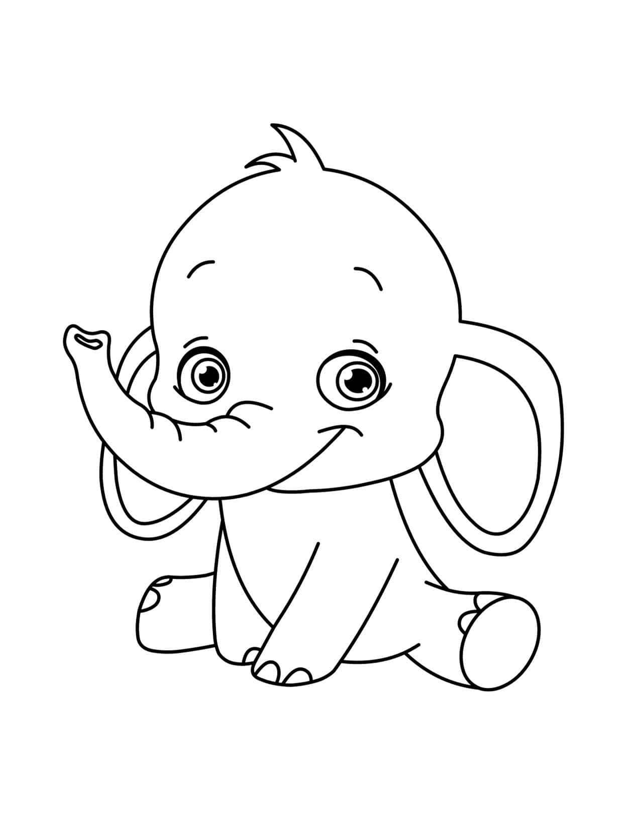 Baby Elephant Coloring Pages Free Printable 109