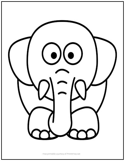 Baby Elephant Coloring Pages Free Printable 11