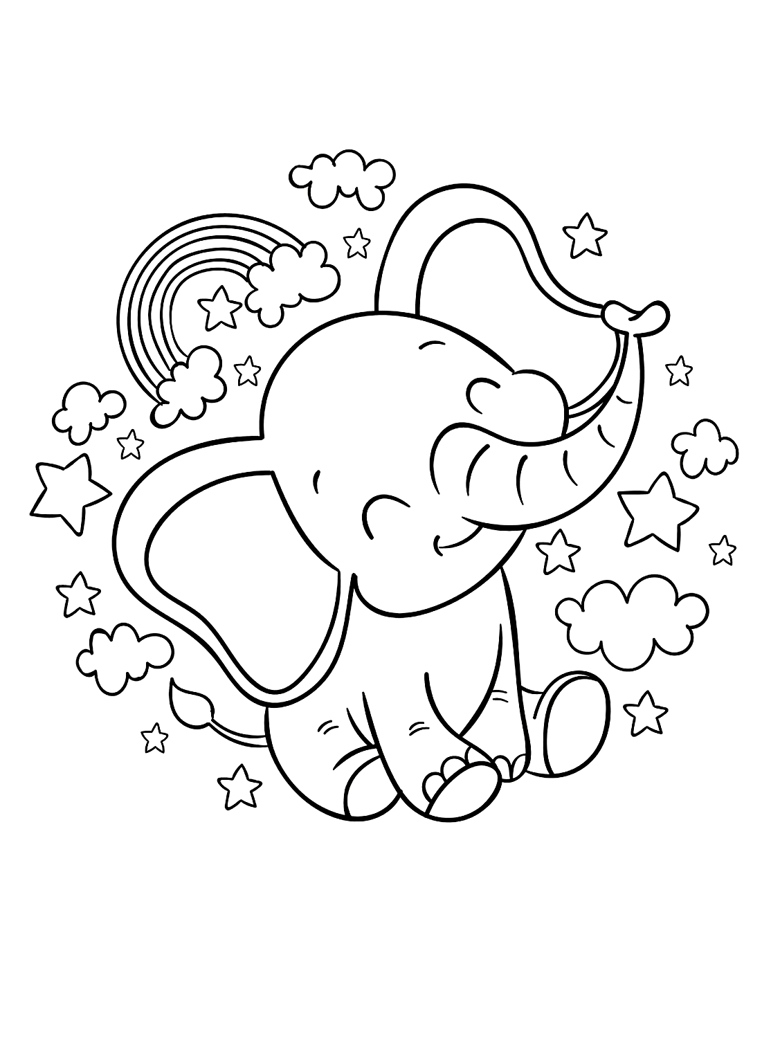 Baby Elephant Coloring Pages Free Printable 110