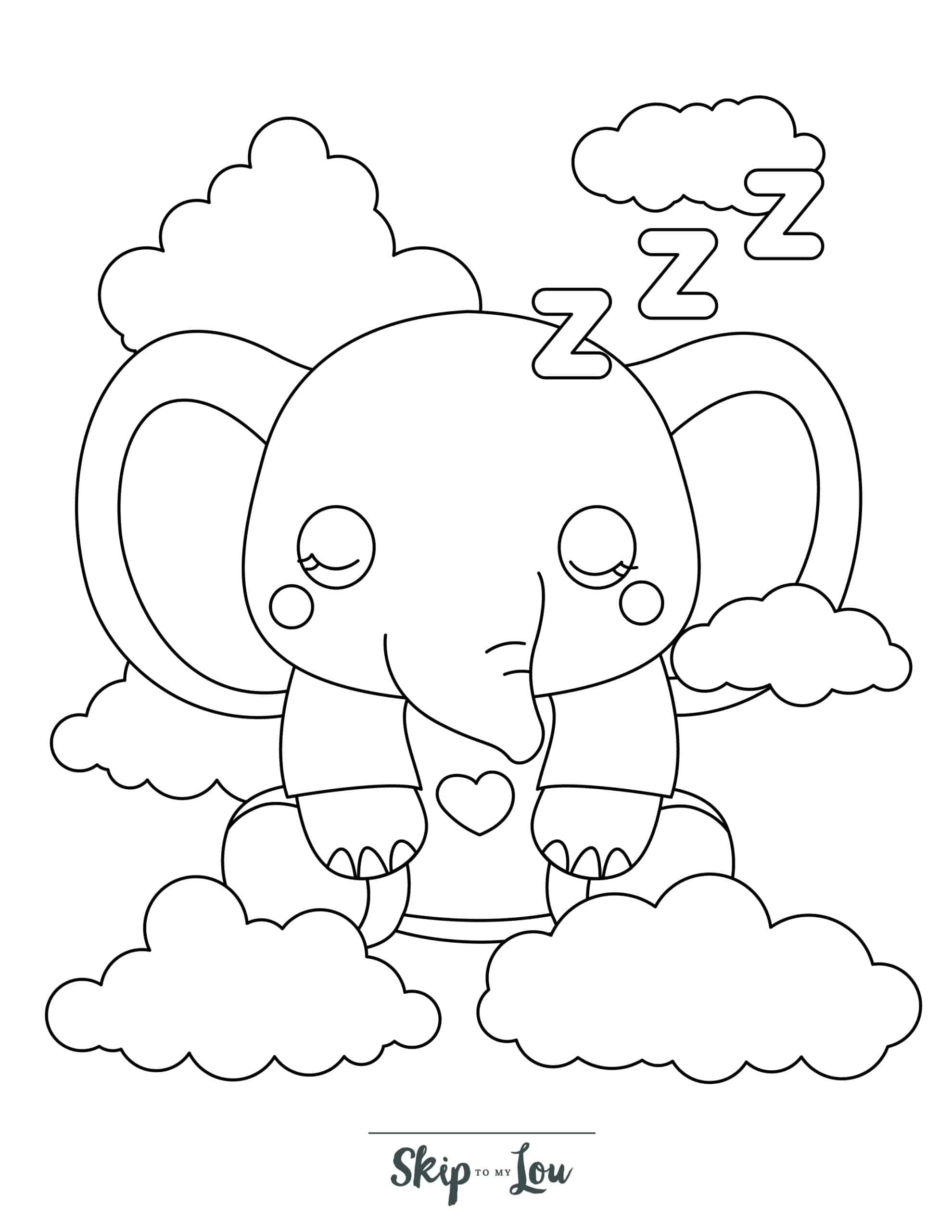 Baby Elephant Coloring Pages Free Printable 111