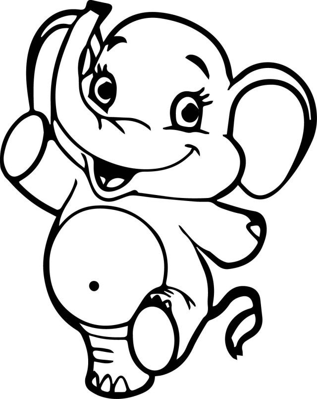 Baby Elephant Coloring Pages Free Printable 112