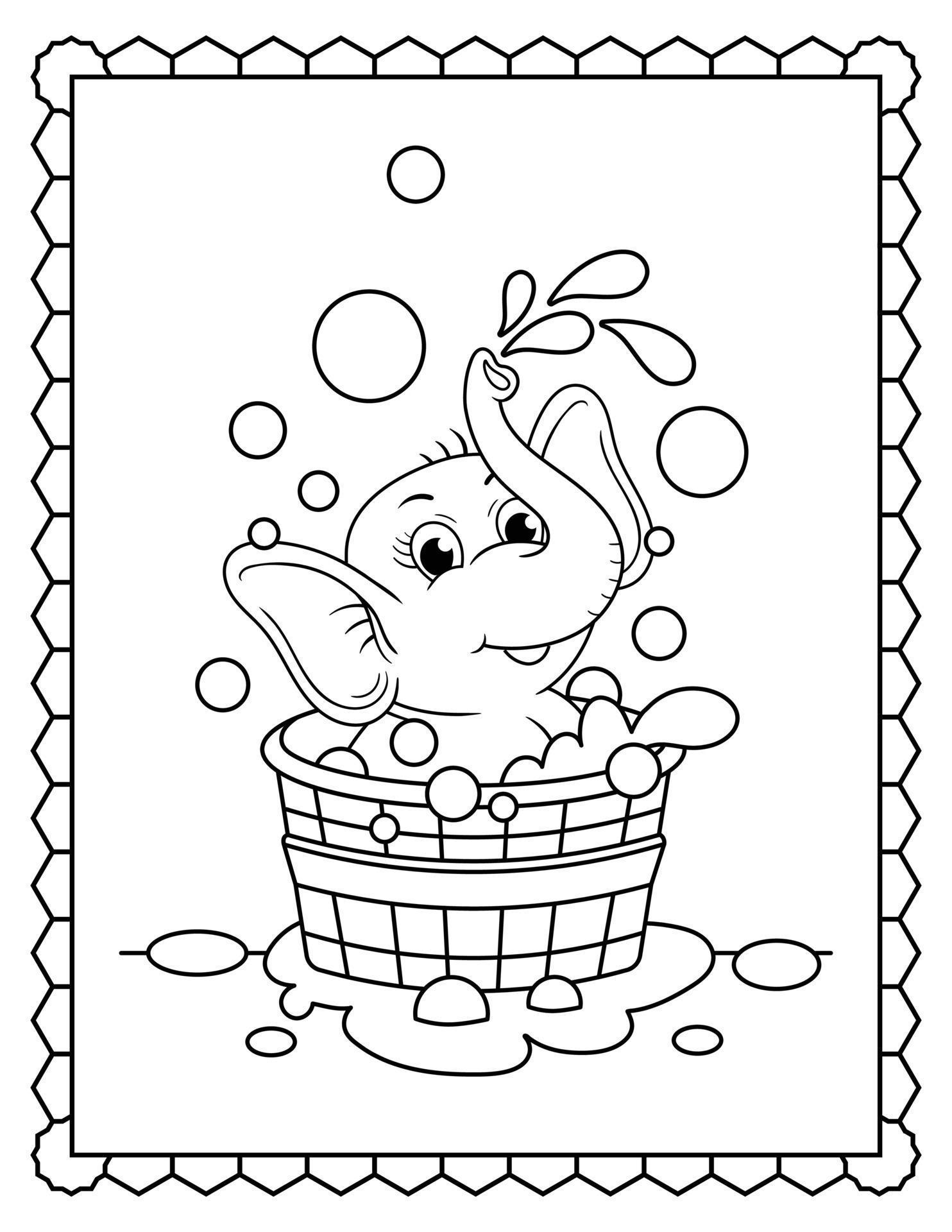 Baby Elephant Coloring Pages Free Printable 116