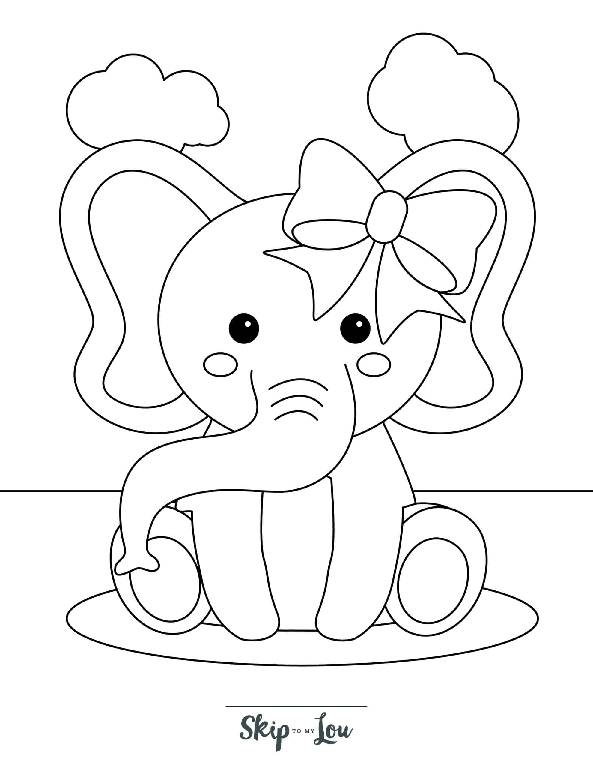 Baby Elephant Coloring Pages Free Printable 124