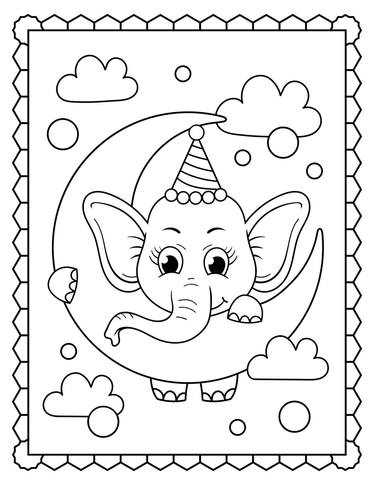 Baby Elephant Coloring Pages Free Printable 129