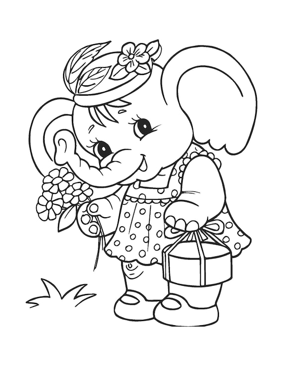 Baby Elephant Coloring Pages Free Printable 130