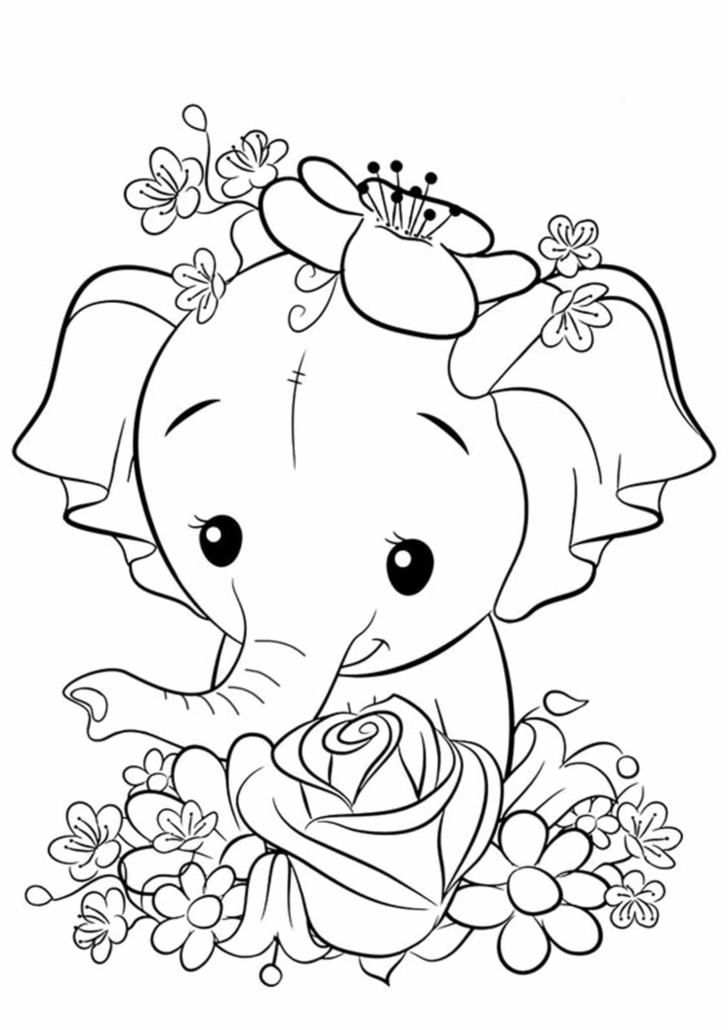 Baby Elephant Coloring Pages Free Printable 138