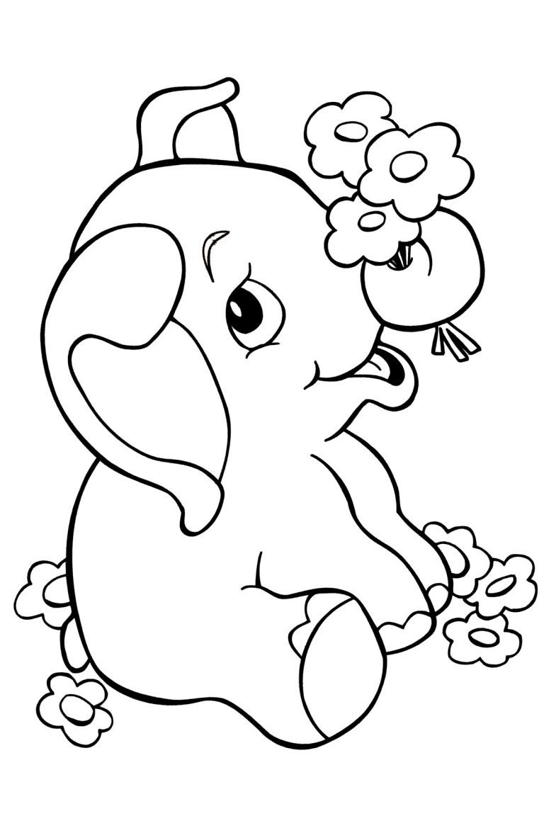 Baby Elephant Coloring Pages Free Printable 140