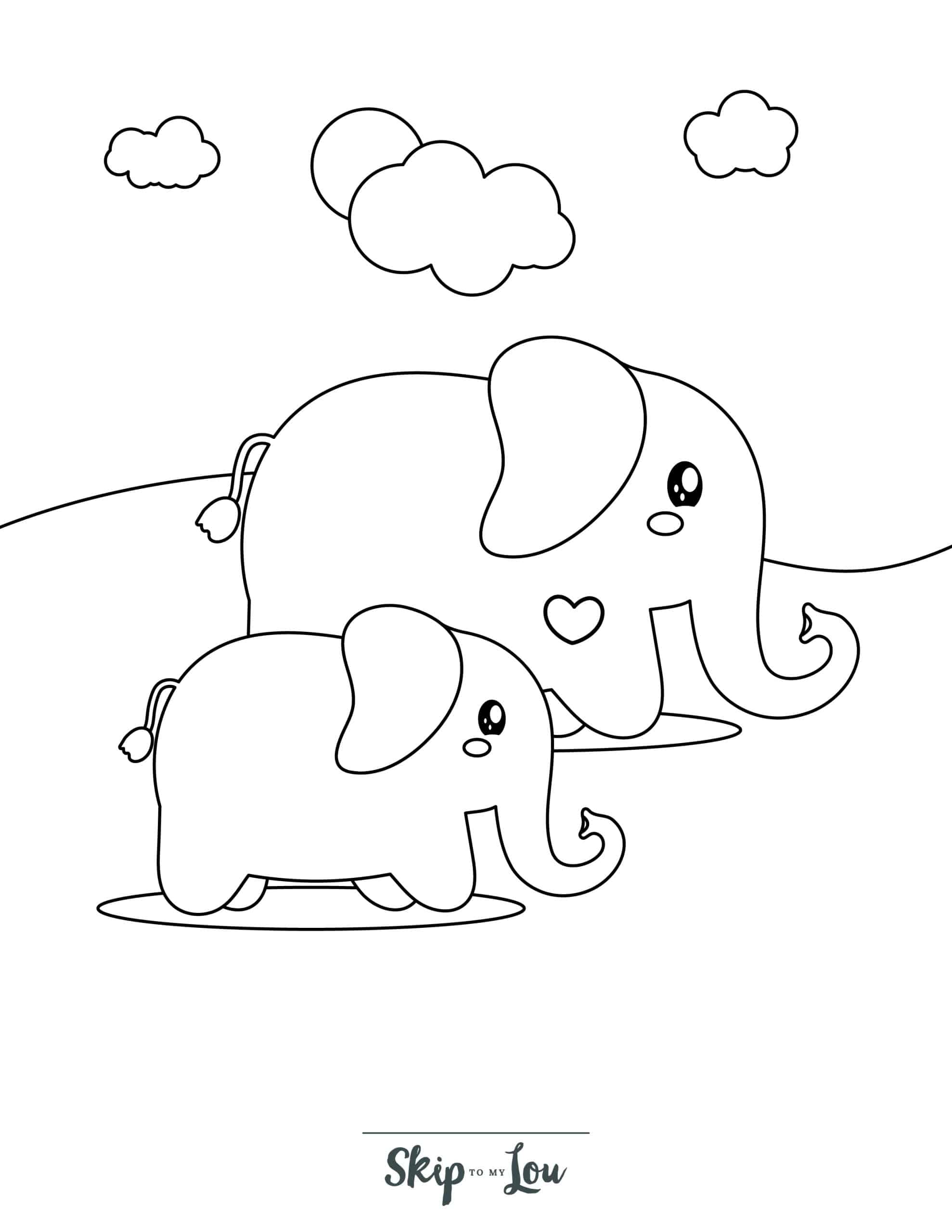 Baby Elephant Coloring Pages Free Printable 142