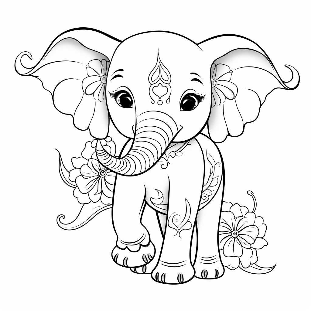 Baby Elephant Coloring Pages Free Printable 19