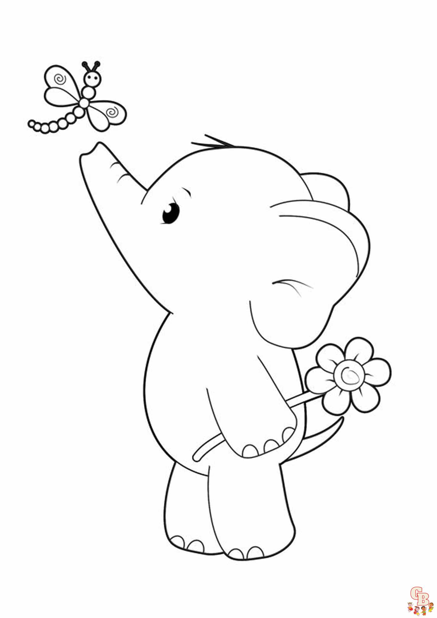 Baby Elephant Coloring Pages Free Printable 2