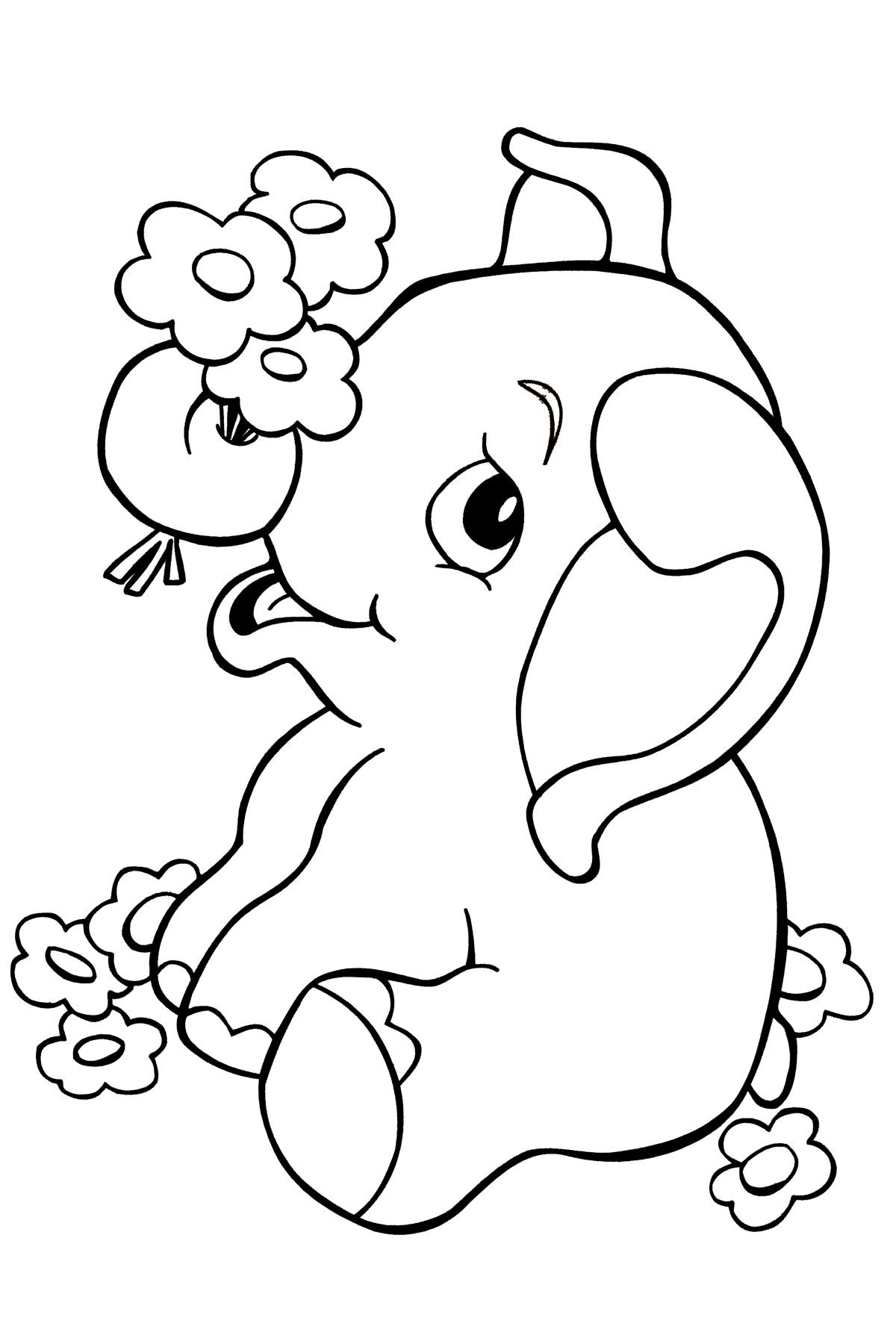 Baby Elephant Coloring Pages Free Printable 20