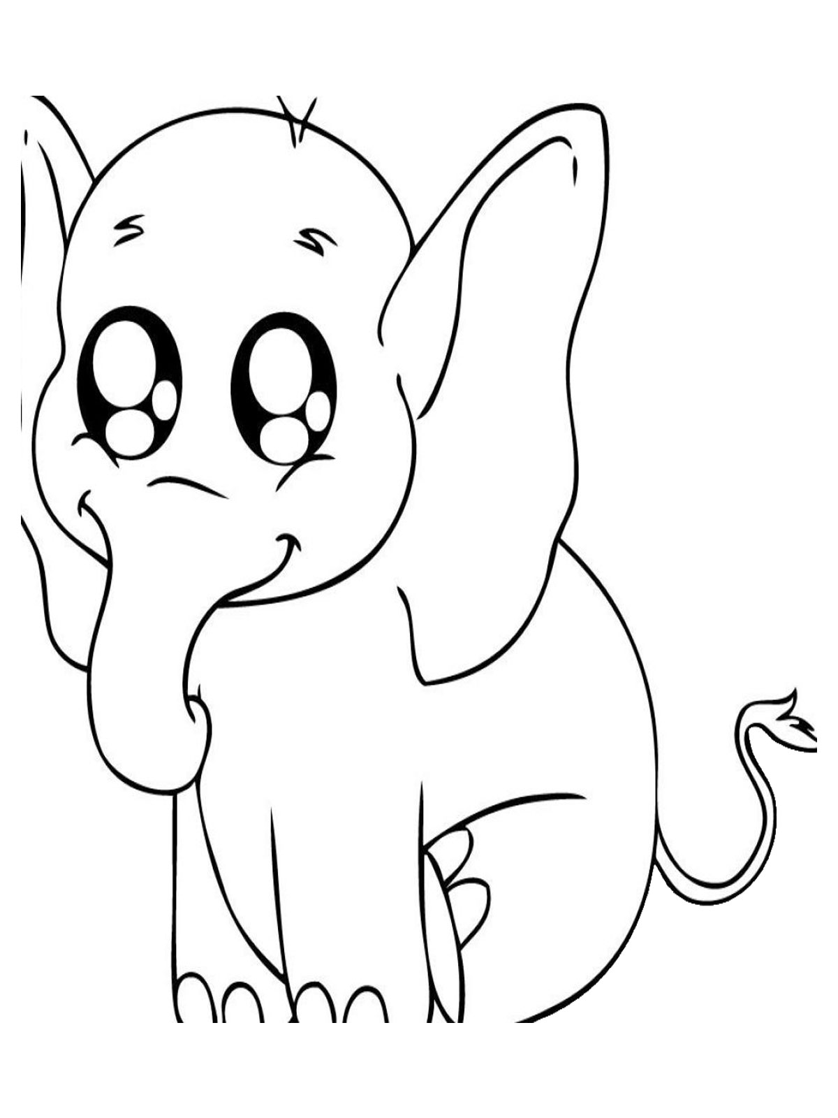 Baby Elephant Coloring Pages Free Printable 26