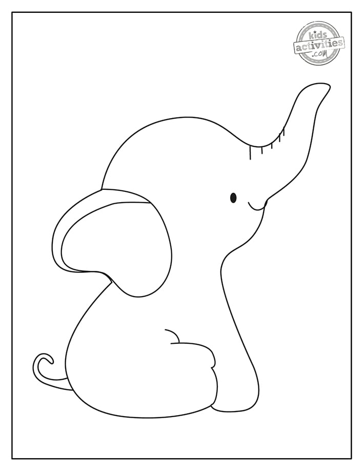 Baby Elephant Coloring Pages Free Printable 3