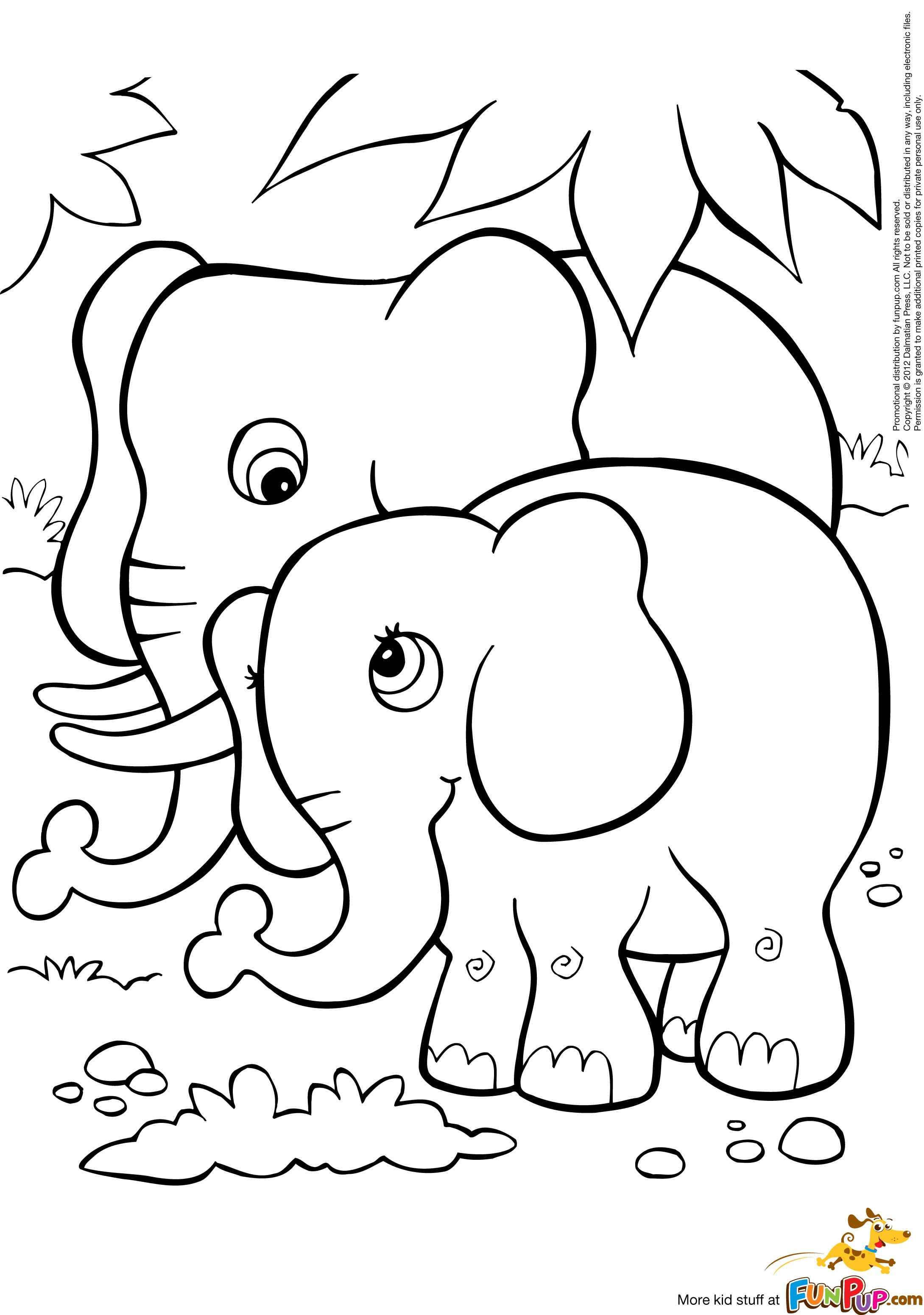 Baby Elephant Coloring Pages Free Printable 38