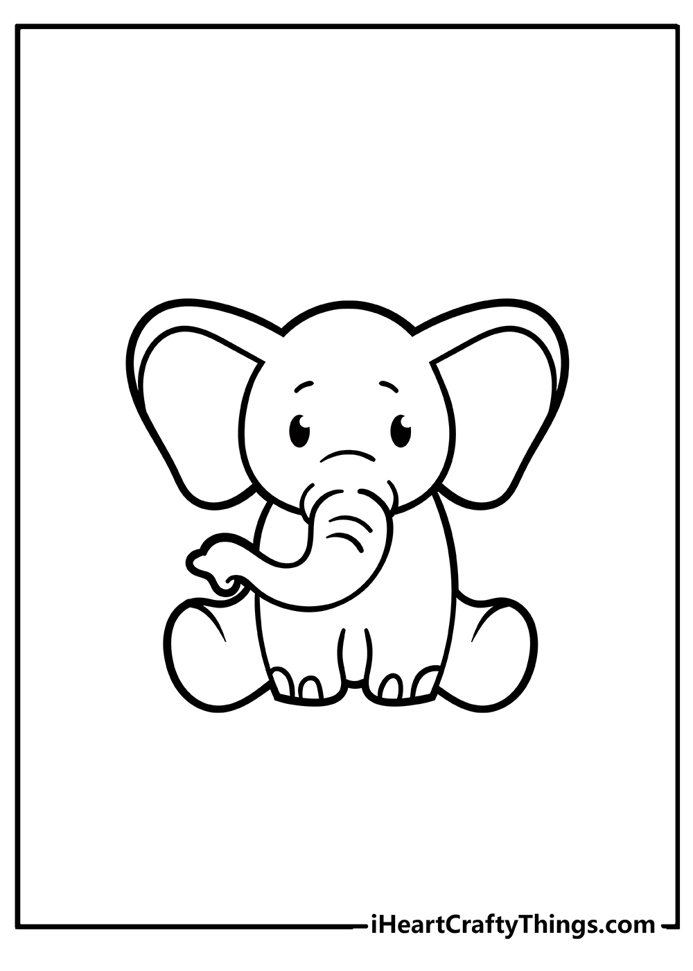 Baby Elephant Coloring Pages Free Printable 4