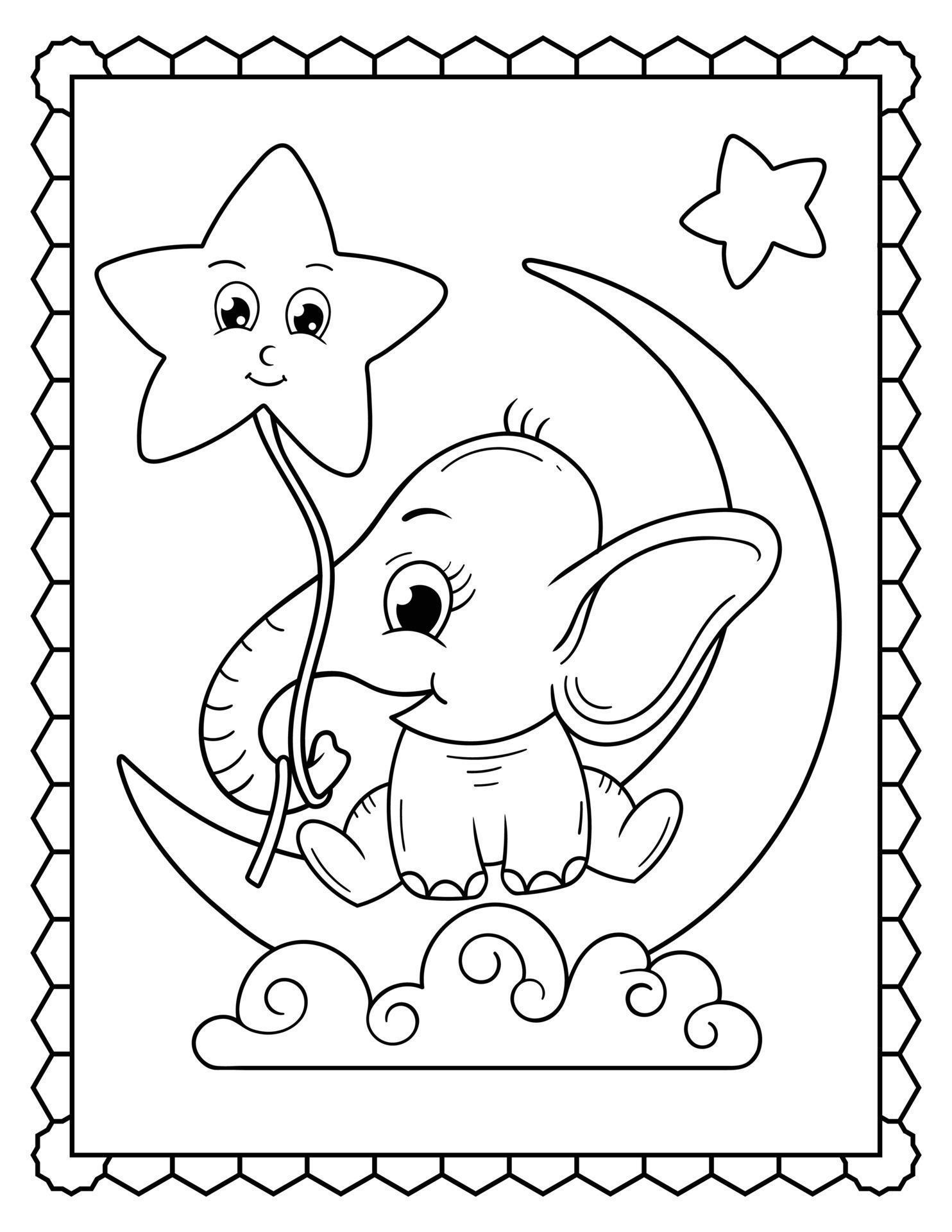 Baby Elephant Coloring Pages Free Printable 5