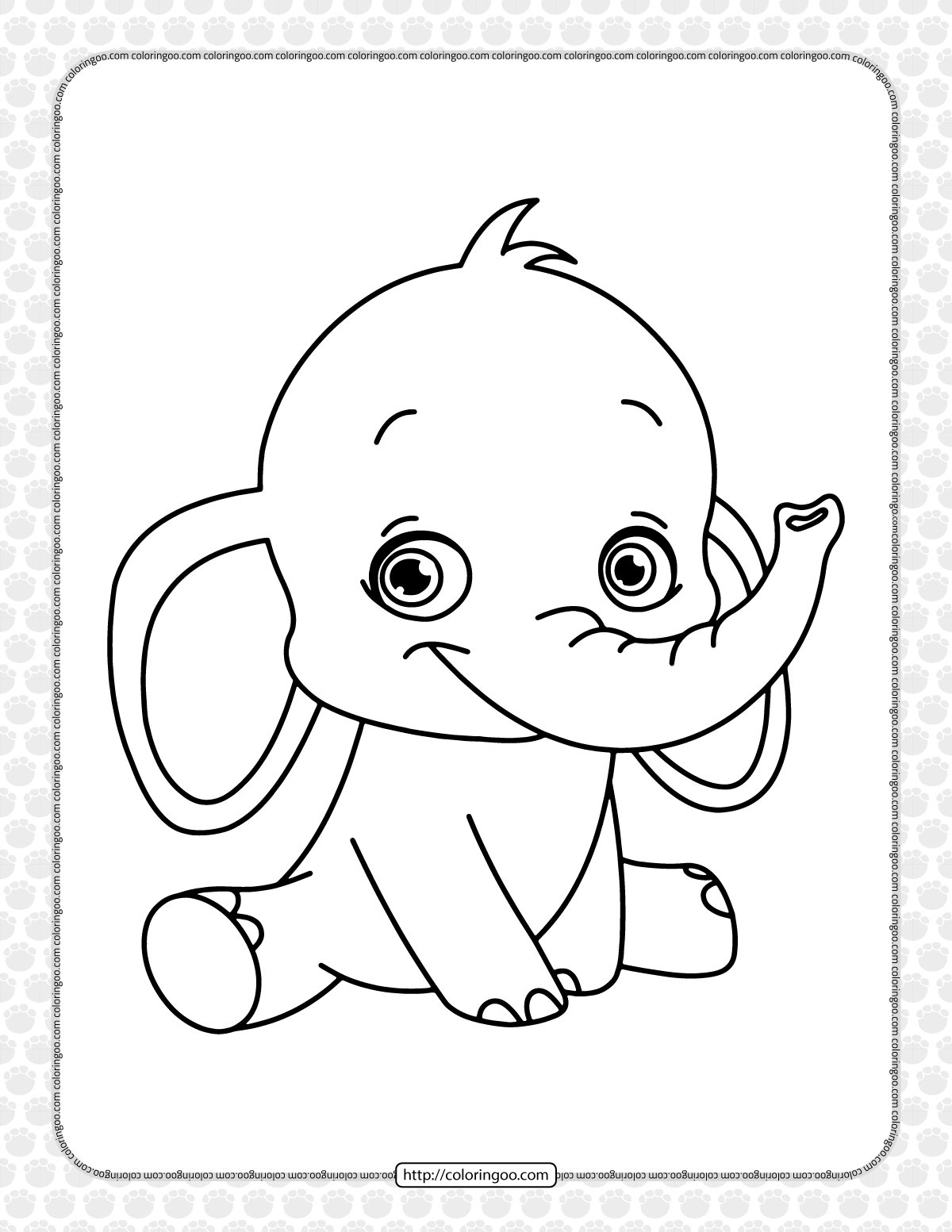 Baby Elephant Coloring Pages Free Printable 53