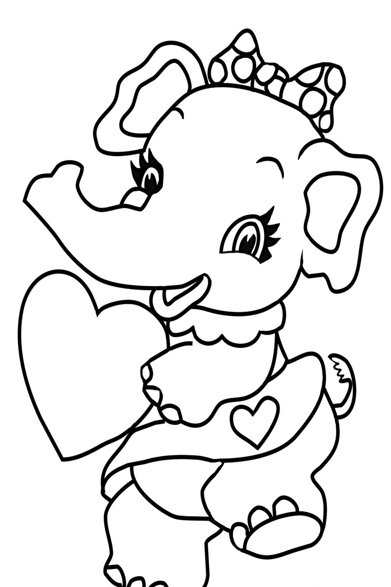 Baby Elephant Coloring Pages Free Printable 55