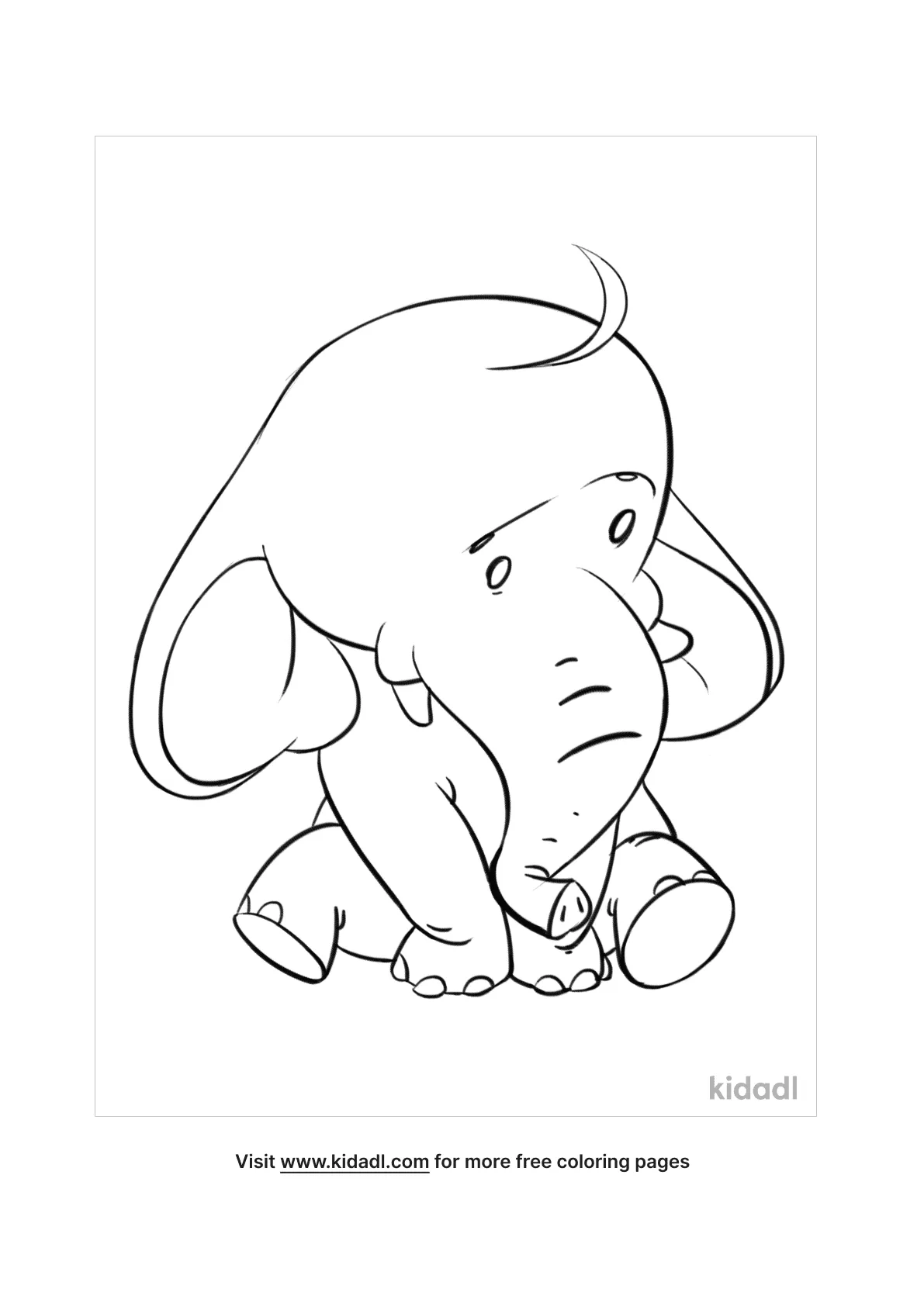 Baby Elephant Coloring Pages Free Printable 6