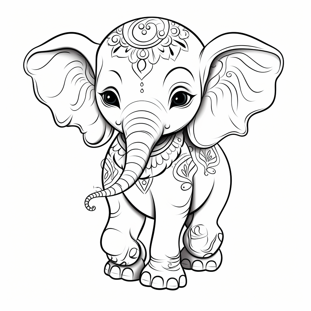 Baby Elephant Coloring Pages Free Printable 72