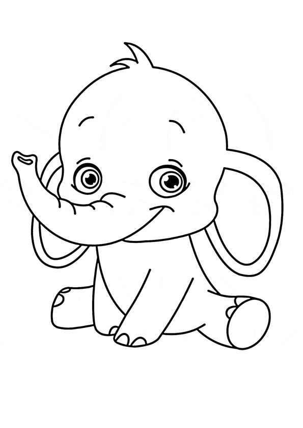 Baby Elephant Coloring Pages Free Printable 74