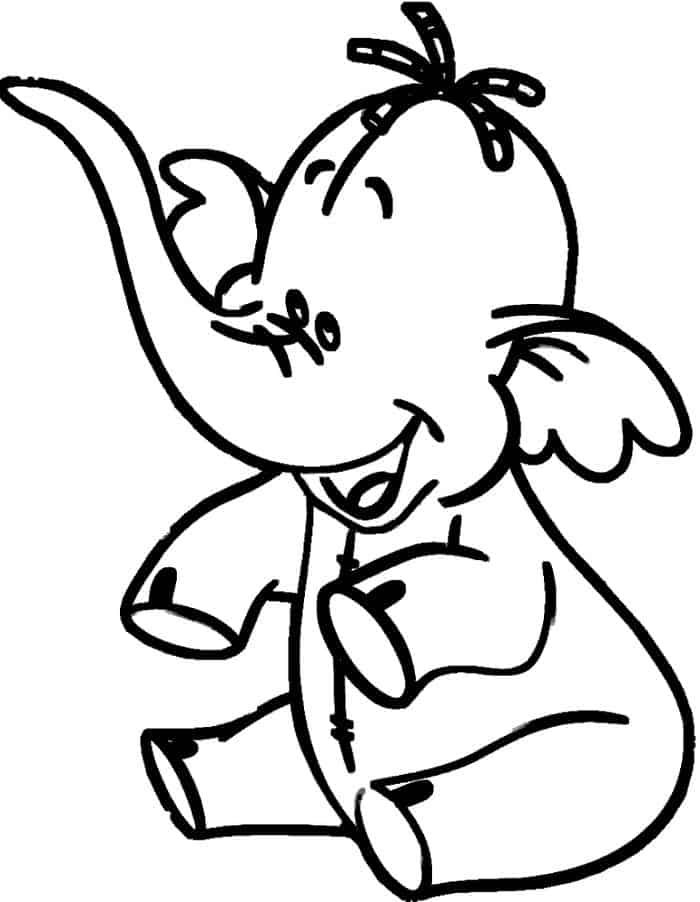 Baby Elephant Coloring Pages Free Printable 9