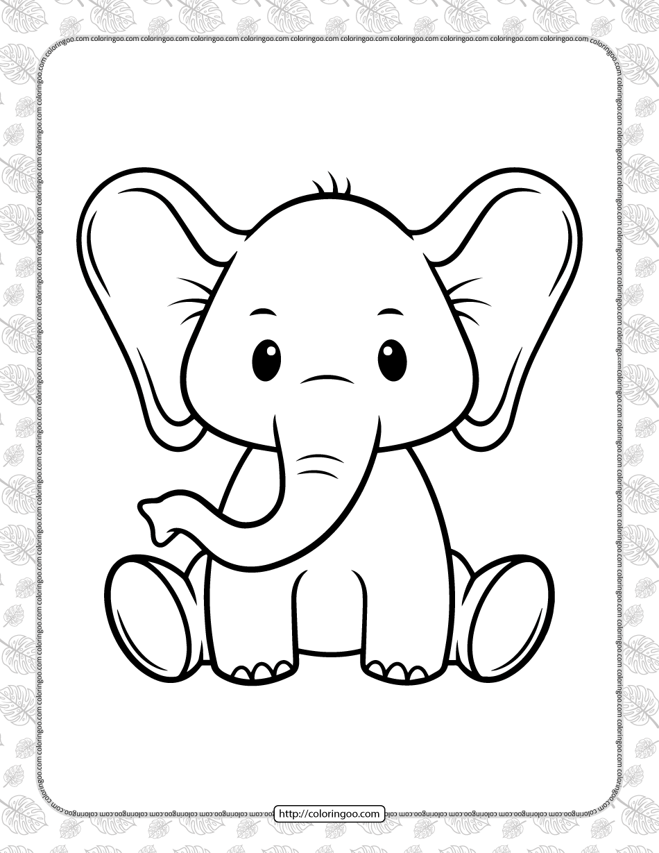 Baby Elephant Coloring Pages Free Printable 91