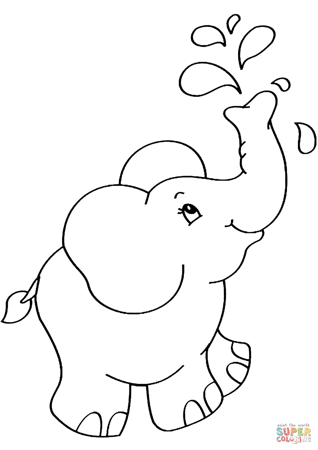 Baby Elephant Coloring Pages Free Printable 93