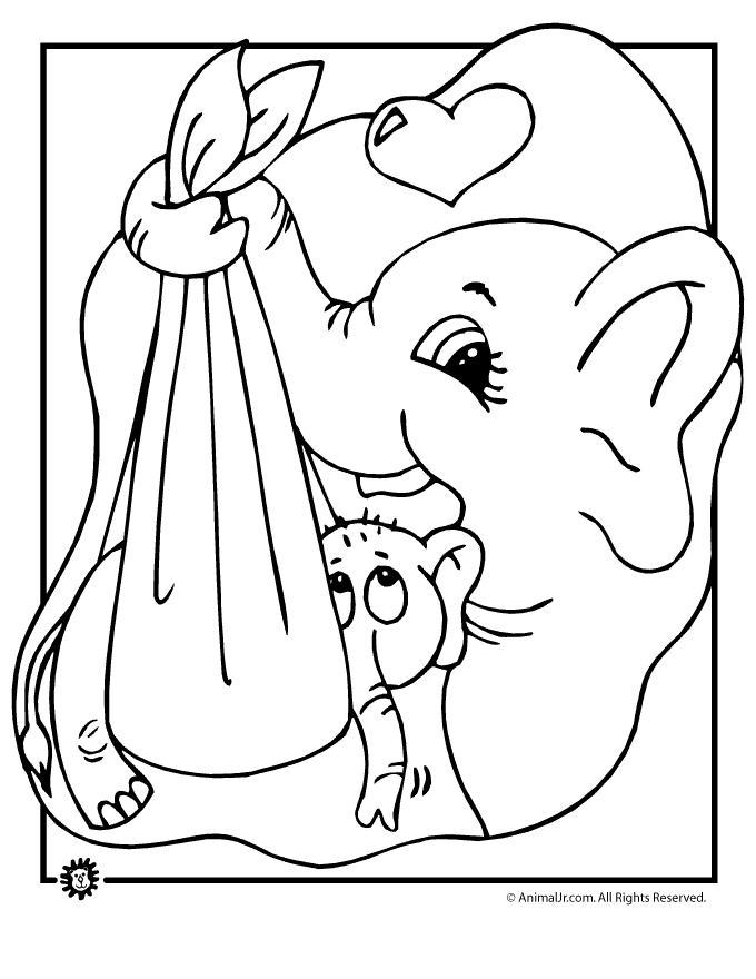 Baby Elephant Coloring Pages Free Printable 99