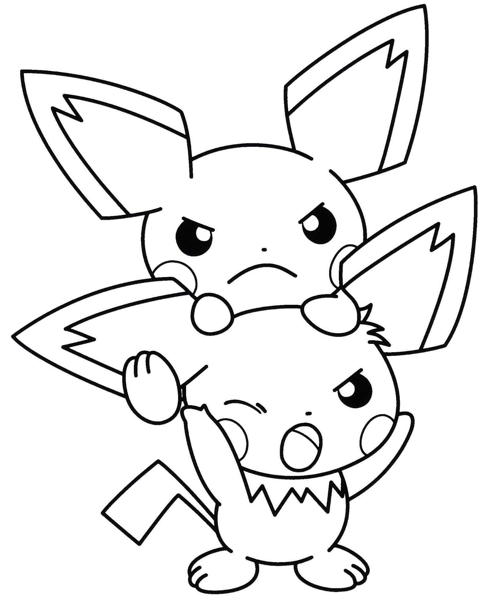 big pikachu coloring page