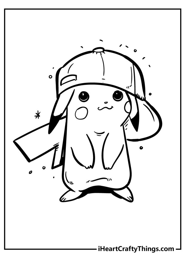 buff pikachu coloring page