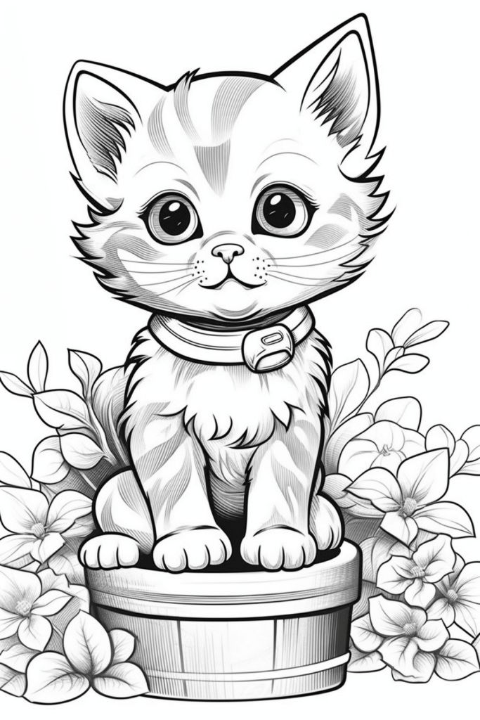 coloring kitten pages