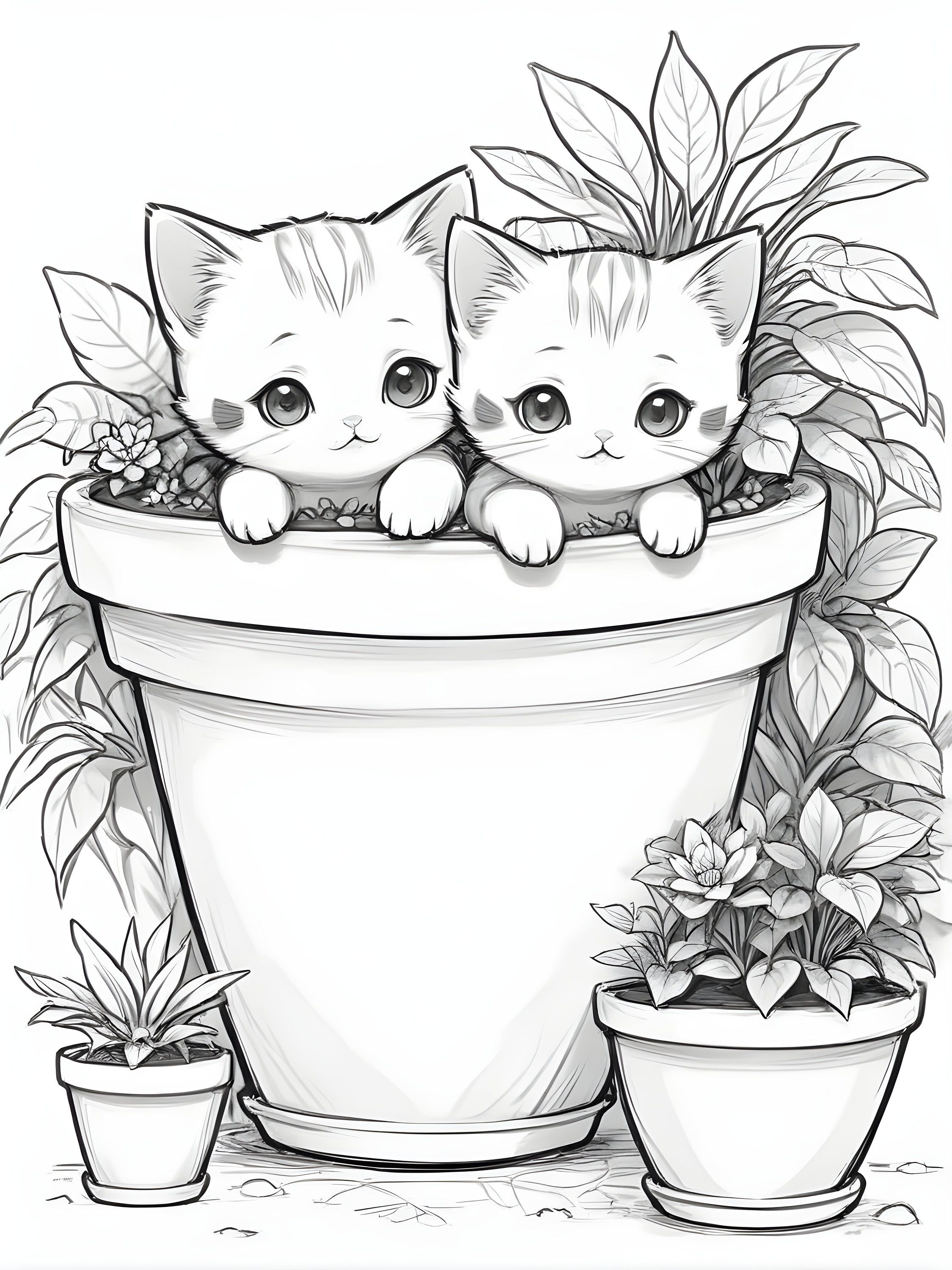 coloring page kittens