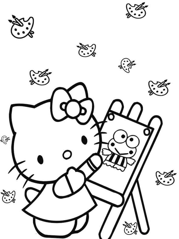 coloring pages cute hello kitty